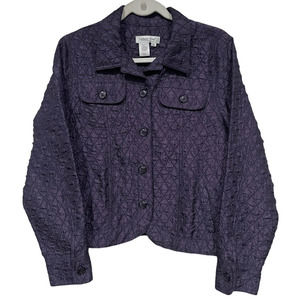 Coldwater Creek Women Coats, Blazer, Jackets, M Purple Glitter Buttons